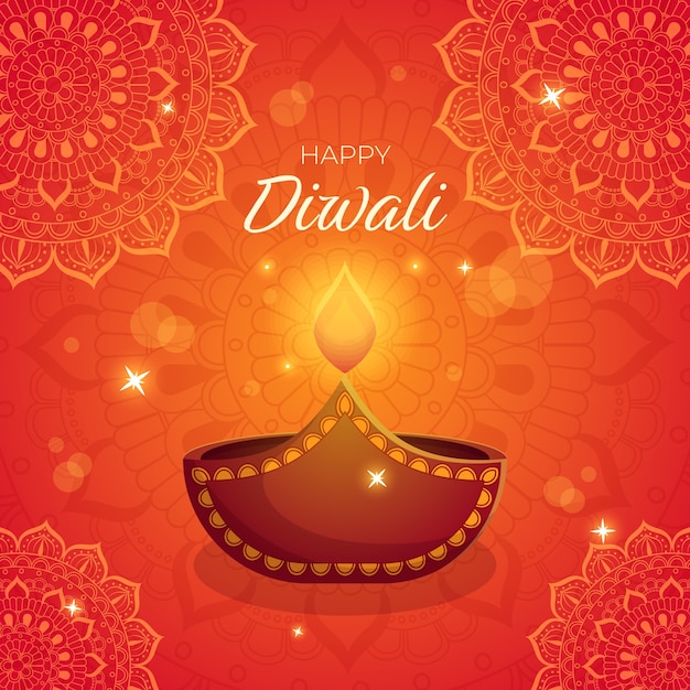 Vector verloopillustratie voor diwali-viering