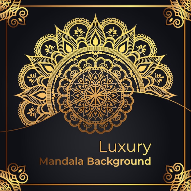 Verloopkleur Luxe Mandala-achtergrondontwerp met zwarte creatieve vorm 04
