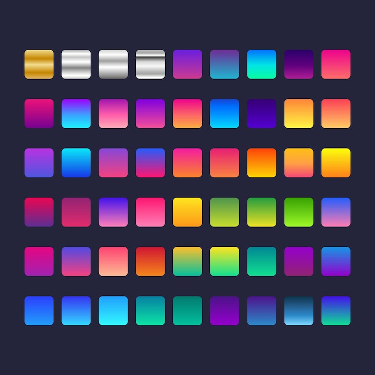 Vector verloopset collectie verlopen paletten combinaties premium vector