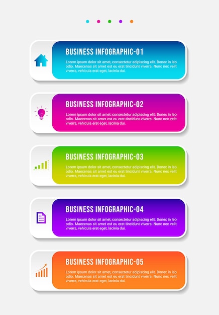 Verloopstappen zakelijke infographic sjabloon