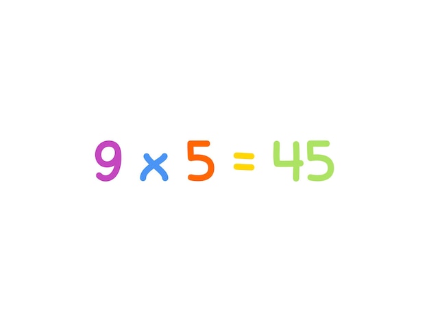 Vermenigvuldiging wiskunde voor kinderen vector sjabloon