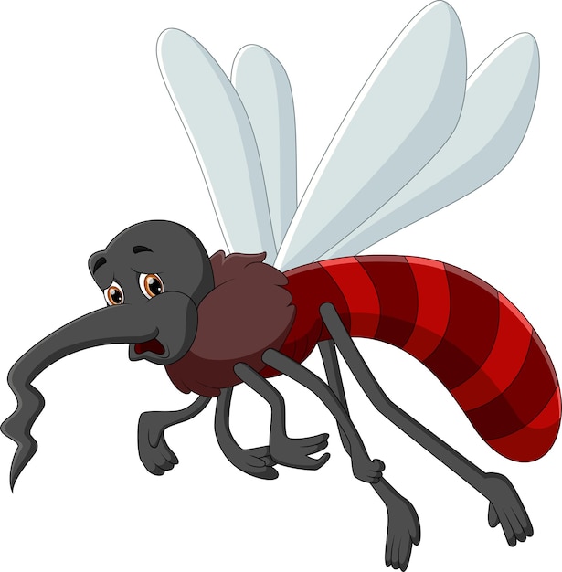 Vermoeide mug cartoon op witte achtergrond