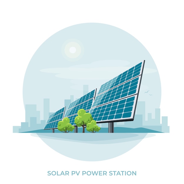 Vernieuwbare zonne-photovoltaïsche elektriciteitscentrale