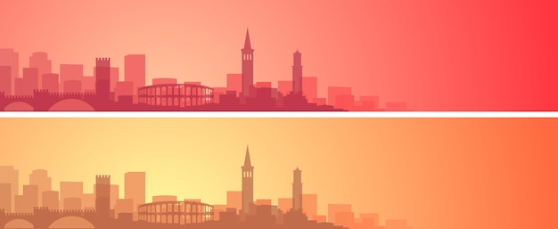 Vector verona prachtige skyline landschapsbanner