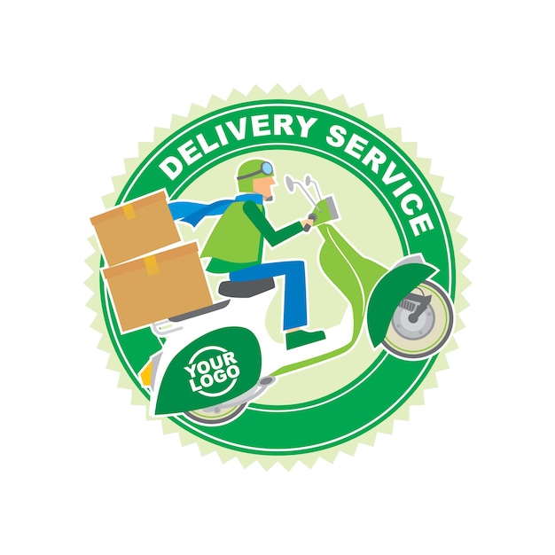 Verpakking levering Service Logo ontwerpsjabloon