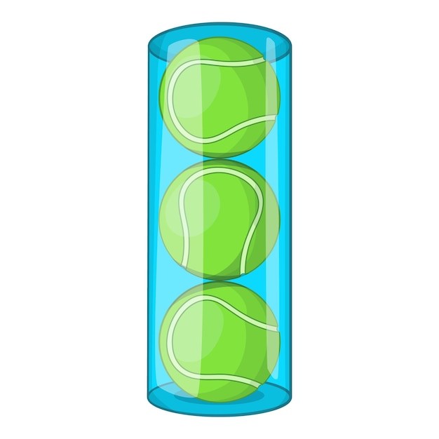 Verpakking van tennisballen pictogram in cartoon stijl geïsoleerd op een witte achtergrond Sport symbool vectorillustratie