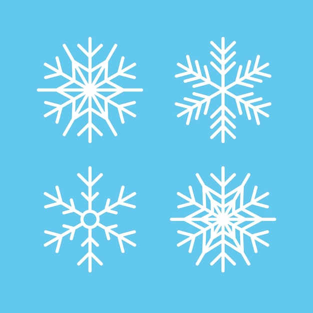 Verpakking van vier vector sneeuwvlokken