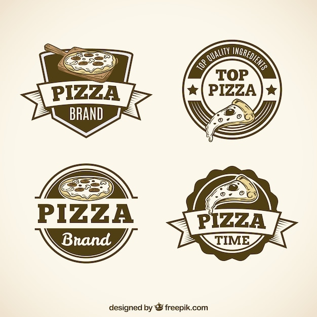 Verpakking van vintage pizza-logo's