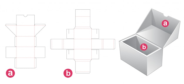 Verpakkingsdoos met gestanste sjabloon inlegstuk