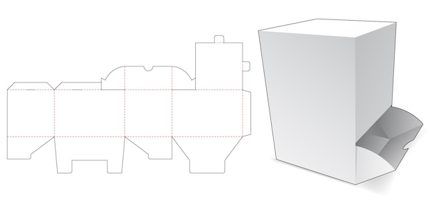 Verpakkingsdoos met gestanste sjabloon met klepopening