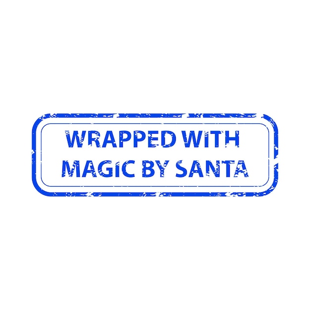 Verpakt magie door kerstman rubberen stempel Vector van verpakt cadeau voor vakantie en verrassing viering door kerstman icon magie pakket illustratie