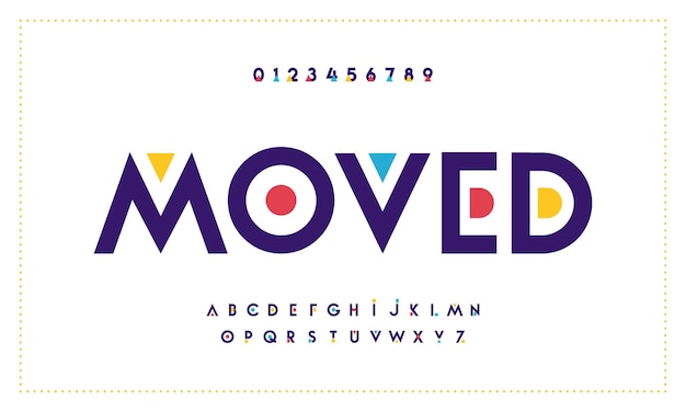 Verplaatst modern abstract digitaal alfabet lettertype Minimale technologie typografie Creatieve stedelijke mode