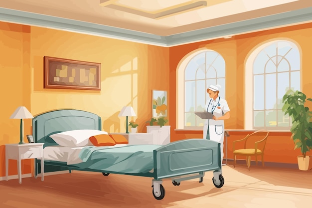 verpleeghuis binnen illustratie