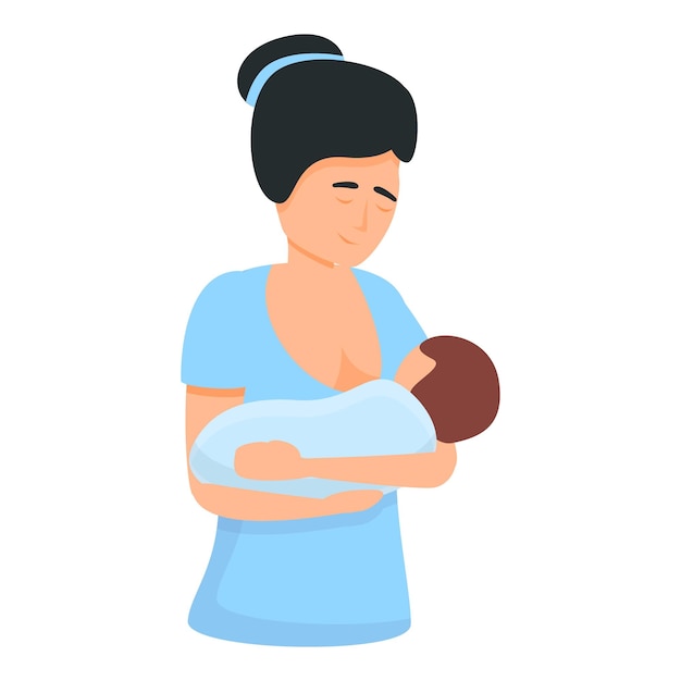 Verpleegkundige borstvoeding pictogram Cartoon van verpleegkundige borstvoeding vector pictogram voor webdesign geïsoleerd op een witte achtergrond