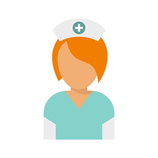 Verpleegkundige pictogram Vlakke afbeelding van verpleegster vector pictogram geïsoleerd op een witte achtergrond