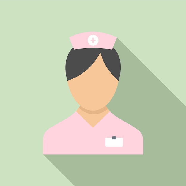 Vector verpleegkundige werknemer pictogram vlakke afbeelding van verpleegkundige werknemer vector pictogram voor webdesign