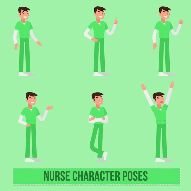 Vector verpleegster character poses