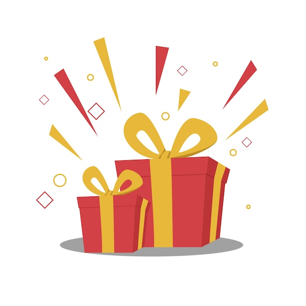 verrassing rode geschenkdoos verjaardag viering vectorillustratie