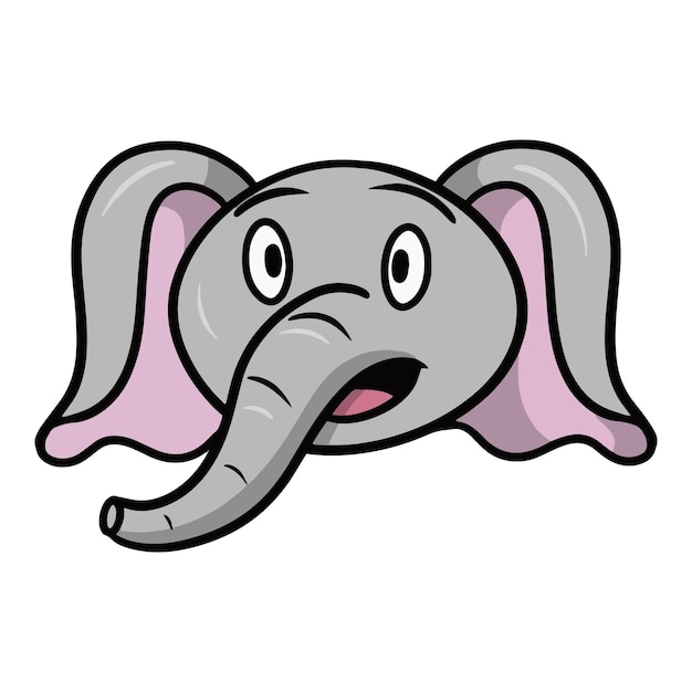 Verrast kleine olifant emoties van een cartoon olifant vectorillustratie