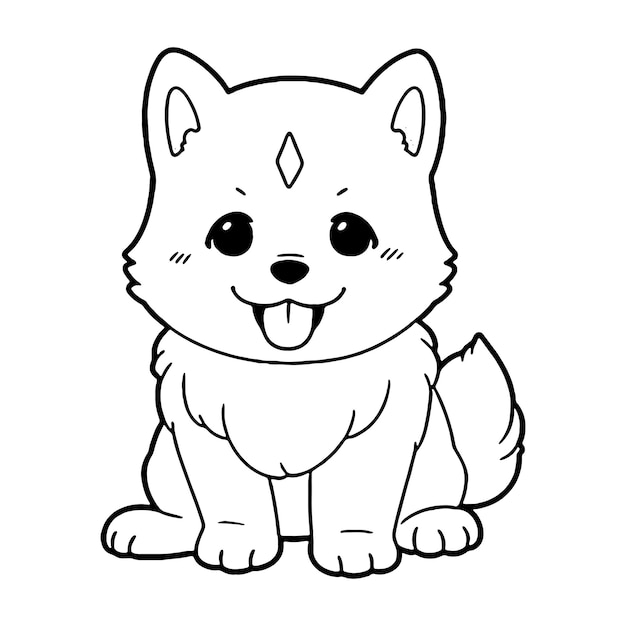 Vector verrukkelijke puppy lineart kleurplaat voor kinderen