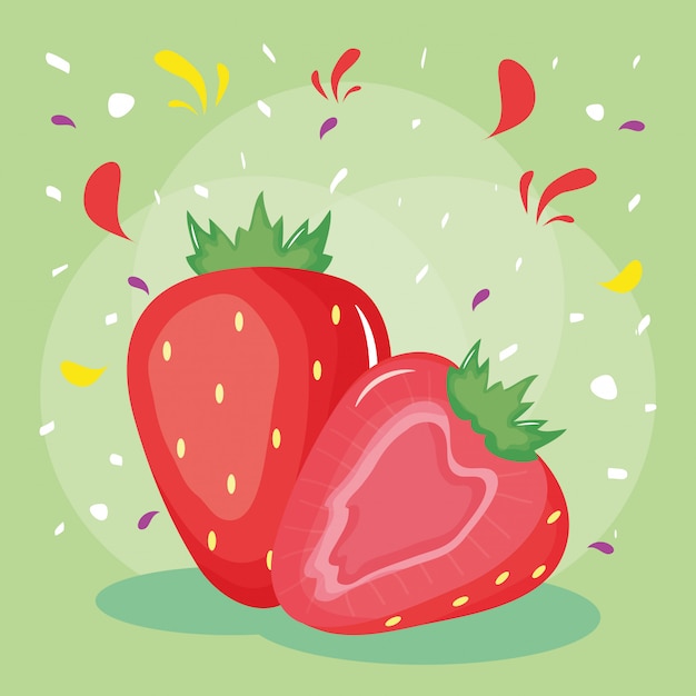 Vers aardbeienfruit met confettienplons