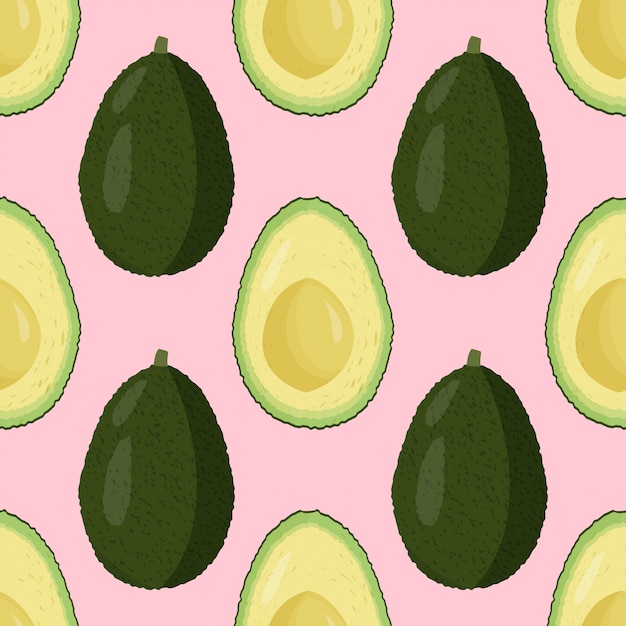 Vector vers avocado naadloos patroon.