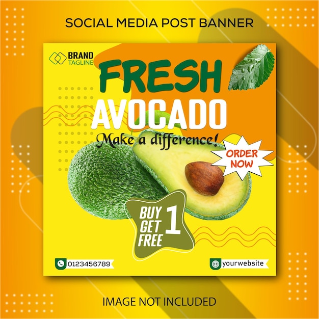 Vers avocado social media postontwerp