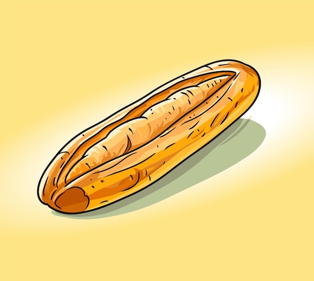 Vers Frans stokbrood Long Loaf Bread Bakery voor ontbijt Vectorillustratie