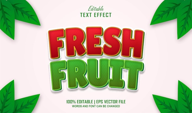 Vers fruit bewerkbaar teksteffect