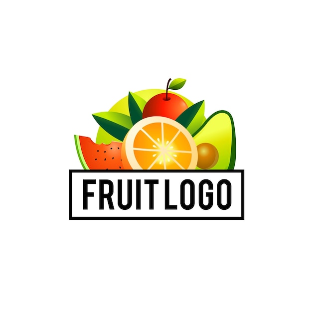 Vers fruit logo sjabloonontwerp