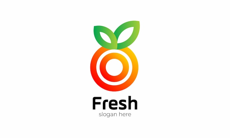 Vector vers fruit logo vector natuur boerderij voedsel biologisch concept uniek vegetarisch sappig vitamine gezond eten kruidenverzorging