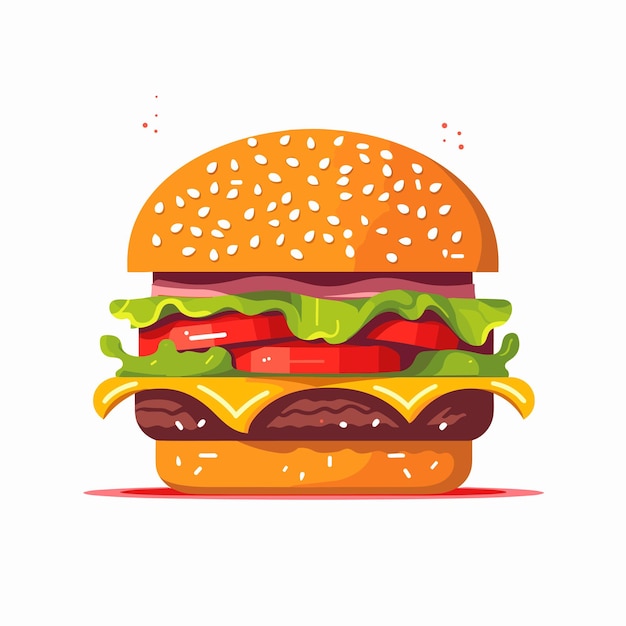 vers hamburger fastfood met rundvlees en kaas fastfoodmenu Illustratie