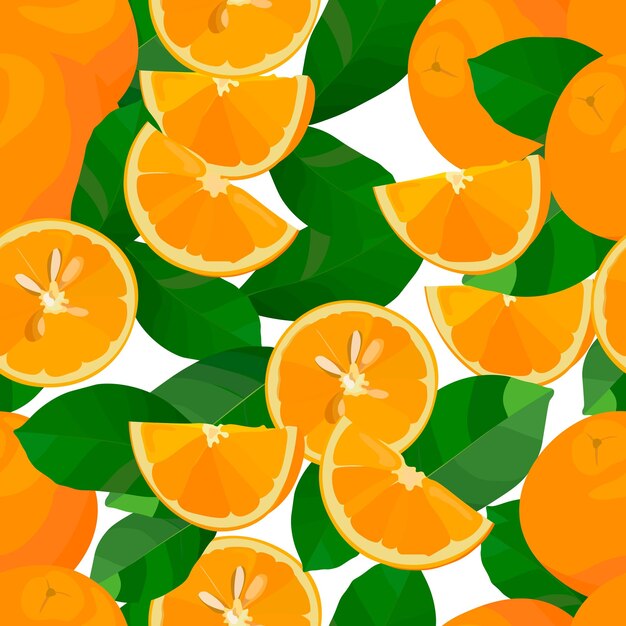Vector vers mandarijn oranje fruit naadloos patroon