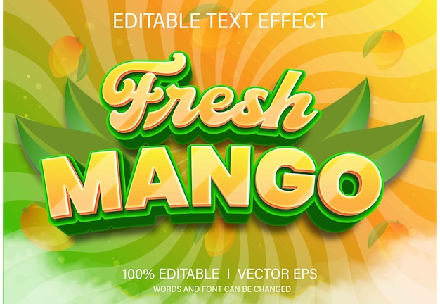 vers mango vector tekst effect met moderne stijl ontwerp