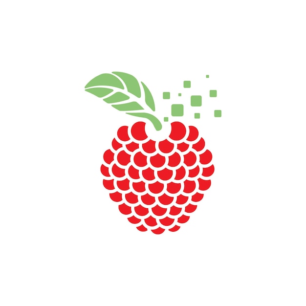 Vers rood fruit framboos logo symbool pictogram vector grafisch ontwerp illustratie idee creatief