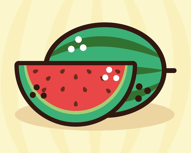 Vers watermeloenfruit gezond