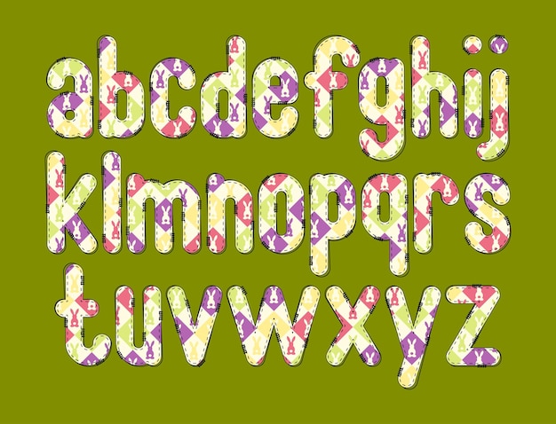 Vector versatile collection of bunny alphabet letters for various uses