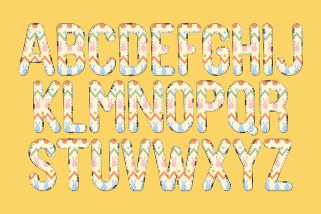 Vettore versatile collezione di lettere dell'alfabeto bunny hop per vari usi