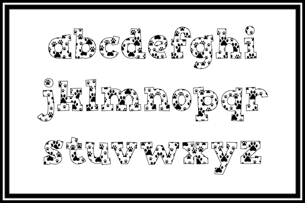 Versatile Collection of Dog Paw Alphabet Letters for Various Uses