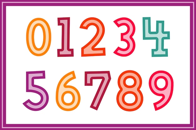 Vector versatile collection of kids choice numbers for various uses