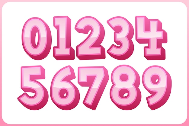 Vector versatile collection of ladies numbers for various uses