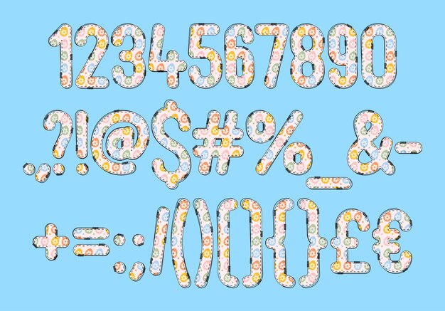 벡터 여러 가지 용도 를 위한 에그 파라다이스 번호 와 점자 표기법 의 다재다능 한 컬렉션