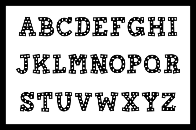 さまざまな用途に使えるレトロショーのアルファベット文字の多用途コレクション