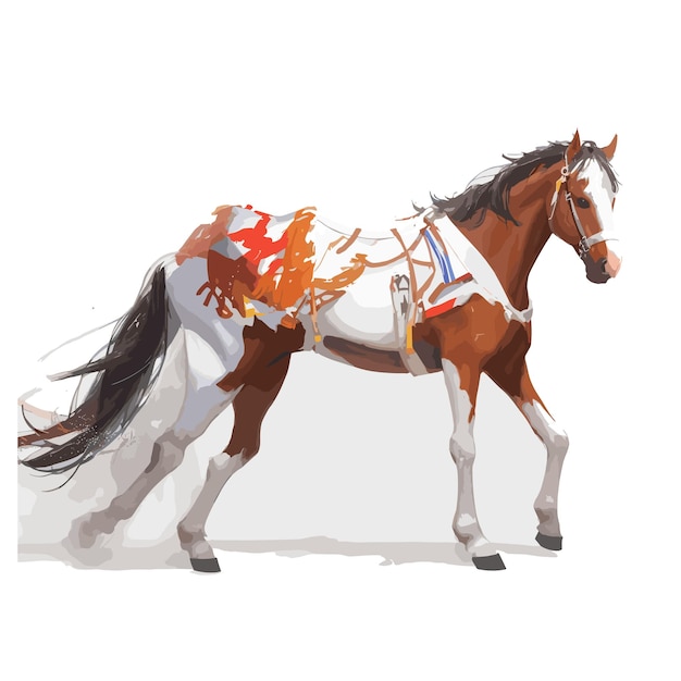 Вектор Многофункциональная векторная иллюстрация лошадей с редактируемыми слоями