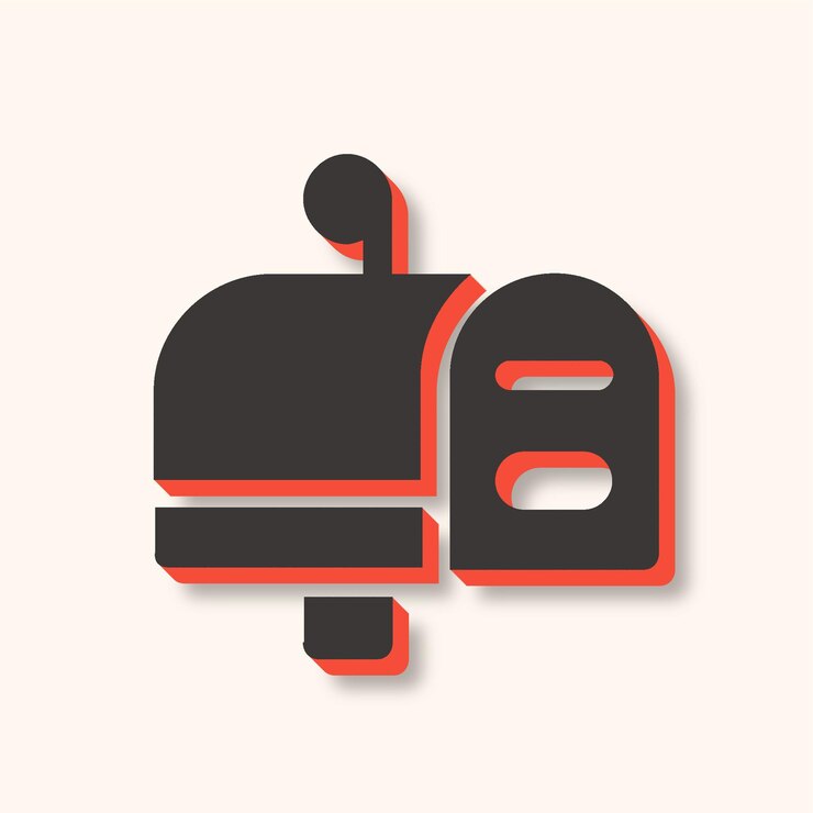 Vector versatile modern mailbox icon in brown and orange with sleek background