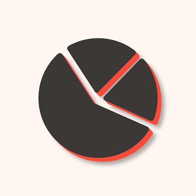 Versatile Moderne Pie Chart Icon in bruin en oranje met slanke achtergrond