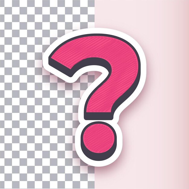 사용자 정의 가능한 배경으로 다재다능한 레드 스티커 터 질문 표지 아이콘 디자인