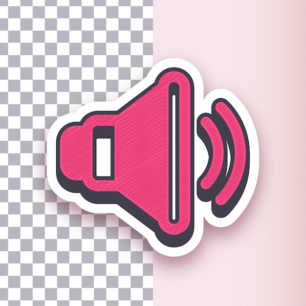Многофункциональный Red Sticker Vector Speaker Icon Design с настраиваемым фоном