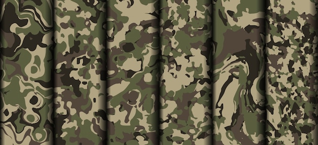 Verscheidenheid leger camouflage kleding patroon vector