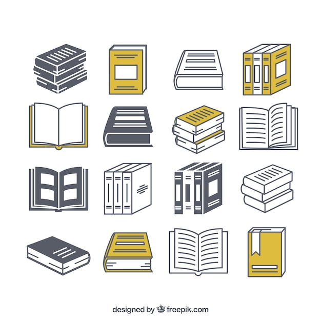 Verscheidenheid van boek iconen